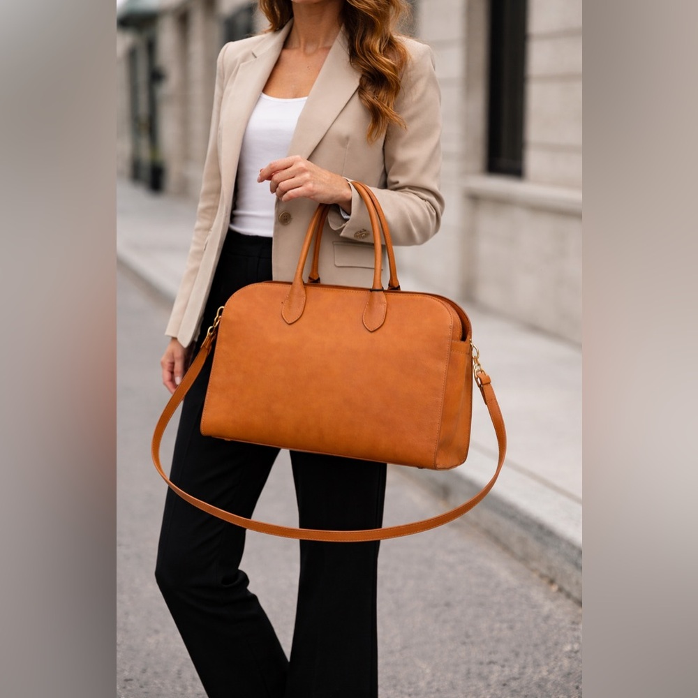 Claudia Firenze Genuine Italian Caramel Leather Anna Lou Testa Di Moro NEW